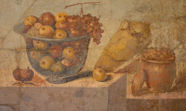 Nature morte à la coupe de fruits et au vin, Rome antique