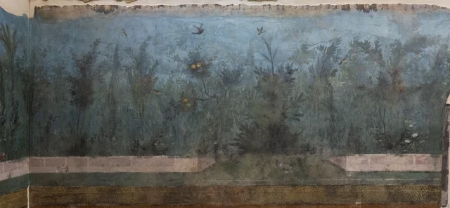 The painted garden of the Villa of Livia: entrance wall, Ancient Rome