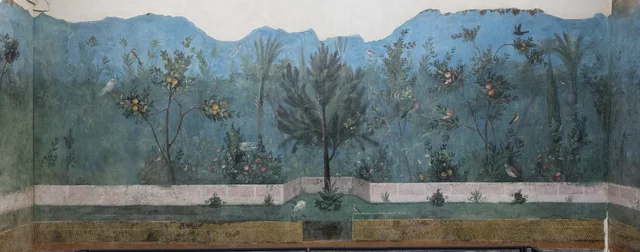 リウィアの別荘の庭園画：右の短い壁