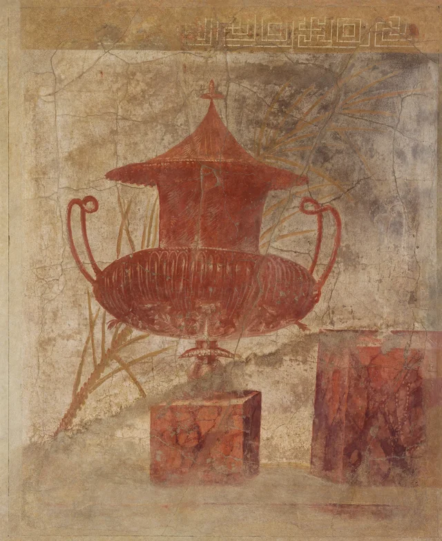 Fragment de peinture murale du péristyle de la villa de P. Fannius Synistor à Boscoreale