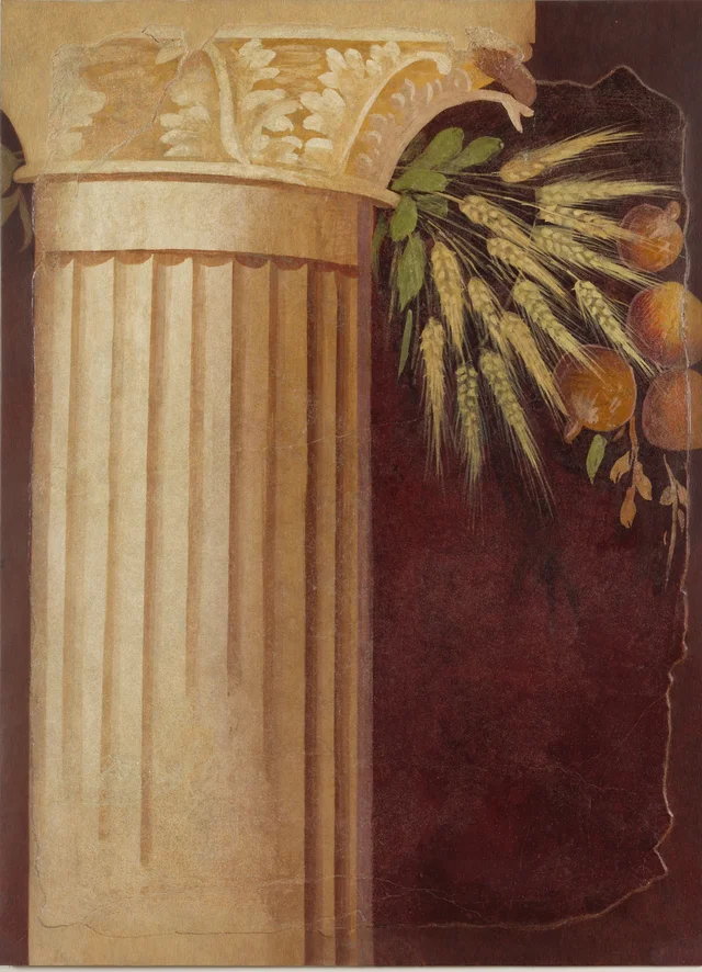 Fragment de peinture murale du péristyle de la villa de P. Fannius Synistor à Boscoreale