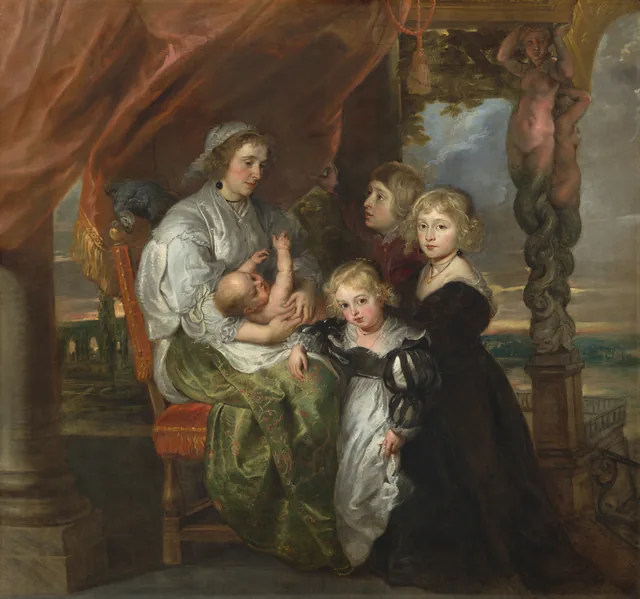 Deborah Kip, Wife of Sir Balthasar Gerbier, and Her Children