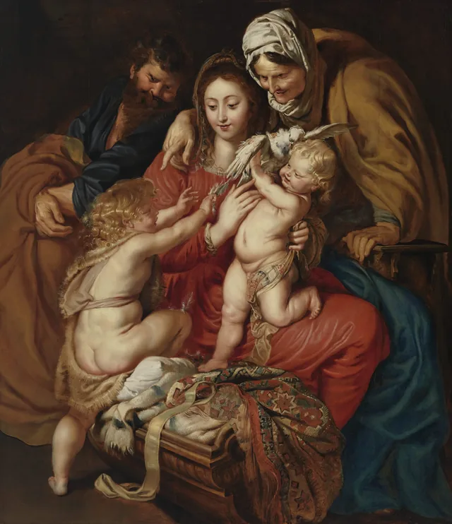 La Sagrada Familia con santa Isabel, san Juan y una paloma, Pedro Pablo Rubens