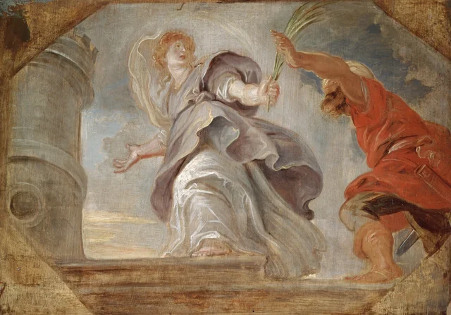 Saint Barbara fleeing from her Father, Pierre Paul Rubens