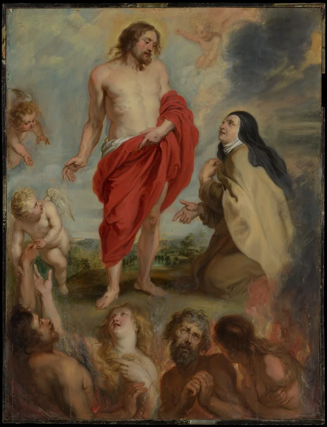 Saint Teresa of Avila Interceding for Souls in Purgatory