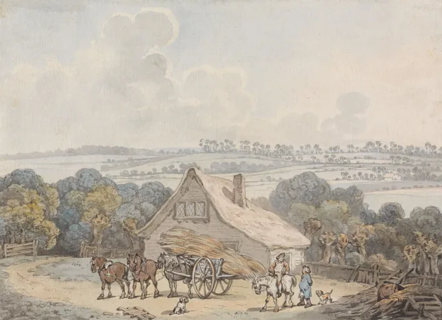 Paisaje con carro de heno ante una casa de campo, Samuel Howitt