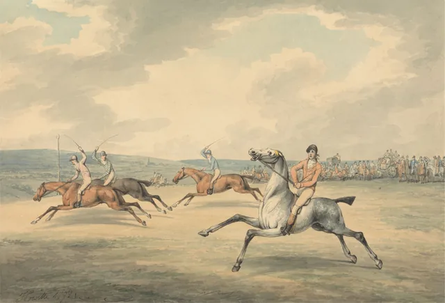 Scène de course de chevaux