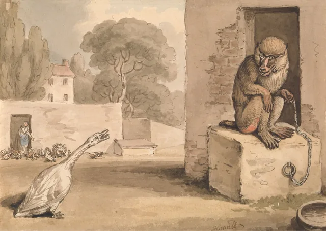 A Goose and a Baboon, Samuel Howitt