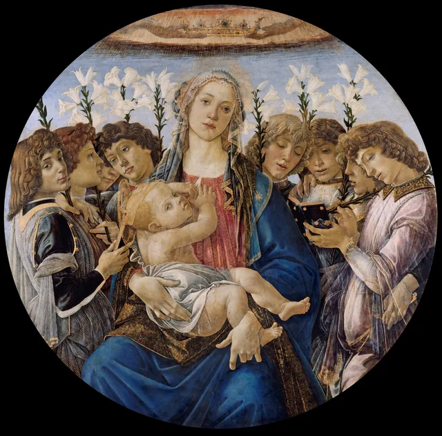 La Vierge à l'Enfant et huit anges chantants, Sandro Botticelli