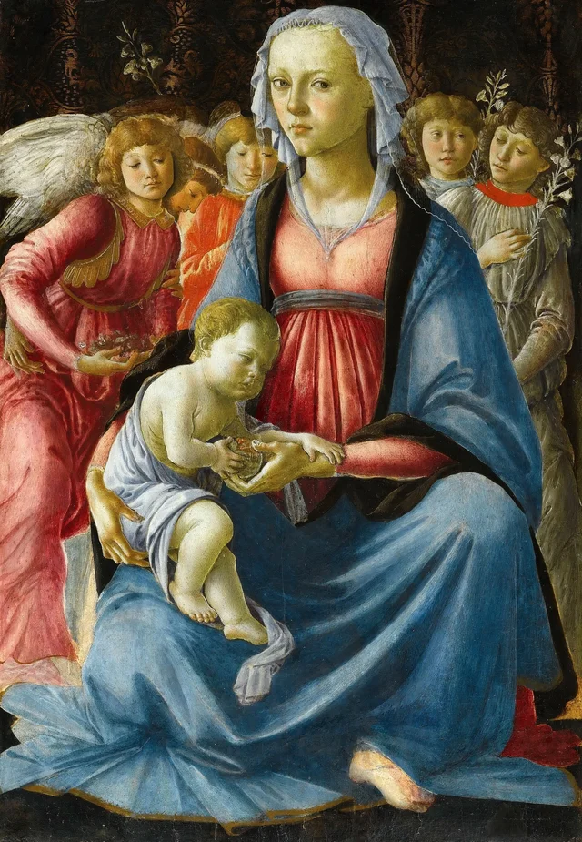 La Virgen y el Niño rodeados de cinco ángeles, Sandro Botticelli