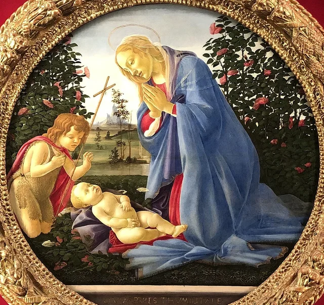 Madonna adorante il Bambino con San Giovannino, Sandro Botticelli