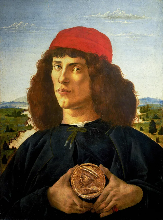 Retrato de hombre con medalla de Cosme el Viejo, Sandro Botticelli