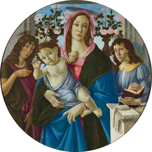 Vierge à l'Enfant avec saint Jean-Baptiste et un ange, Sandro Botticelli