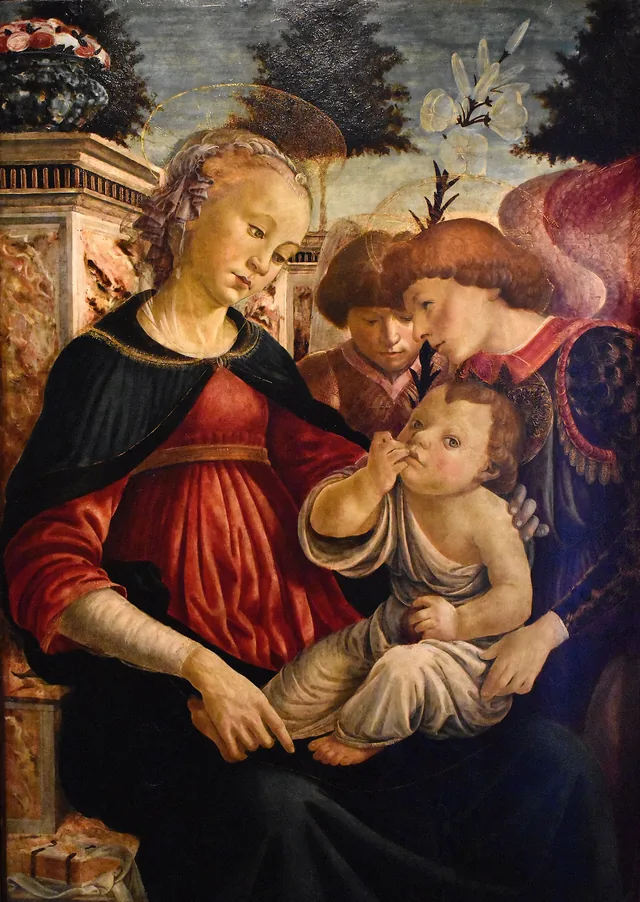 Vierge à l'Enfant et aux deux anges, Sandro Botticelli