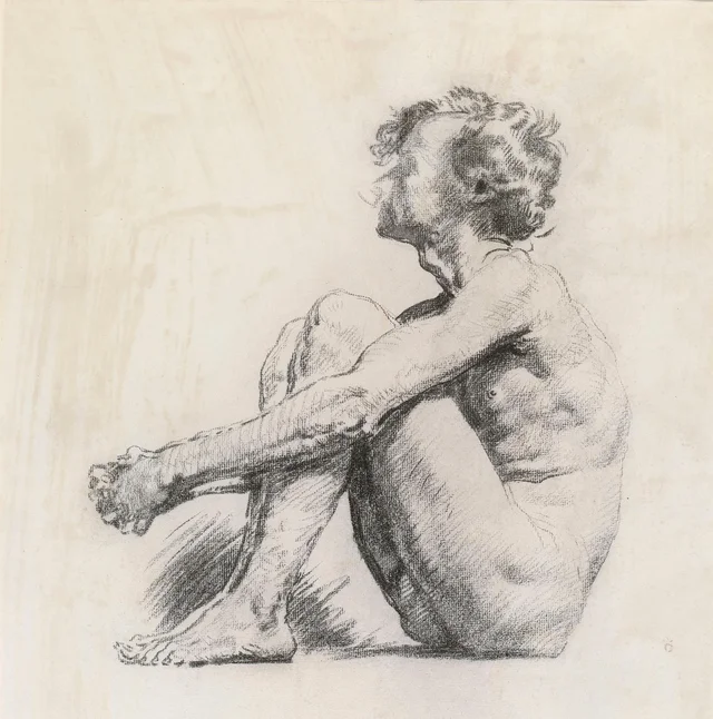 Desnudo masculino sentado
