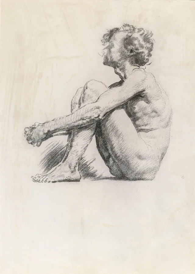 Nu masculino sentado, Sarah Purser