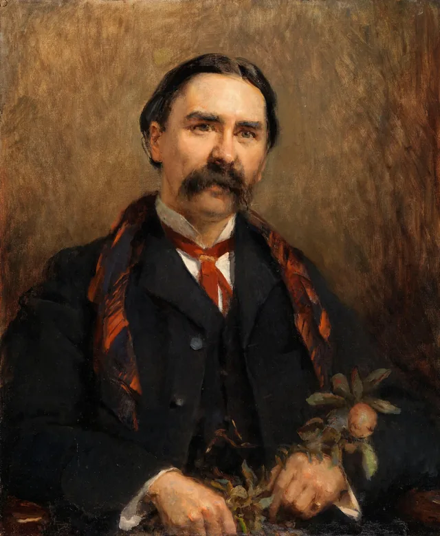 Retrato do doutor Douglas Hyde (1860-1949), poeta, erudito e primeiro presidente da Irlanda, Sarah Purser