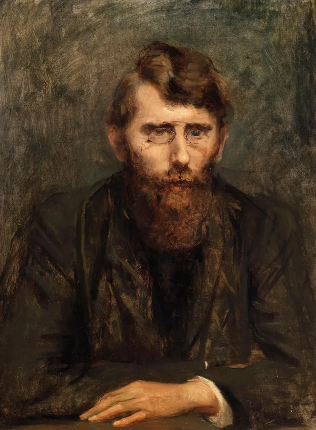 Retrato de George W. Russell (AE) (1867-1935), poeta, artista e economista, Sarah Purser