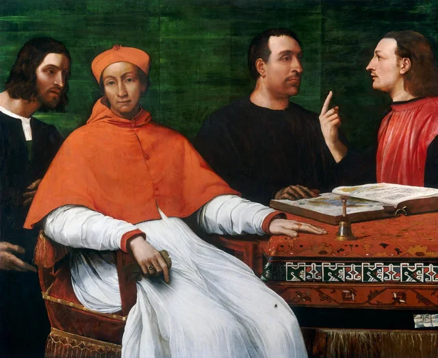 Le Cardinal Bandinello Sauli, son secrétaire et deux géographes