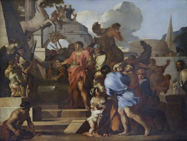 Augustus before the Tomb of Alexander, Sébastien Bourdon