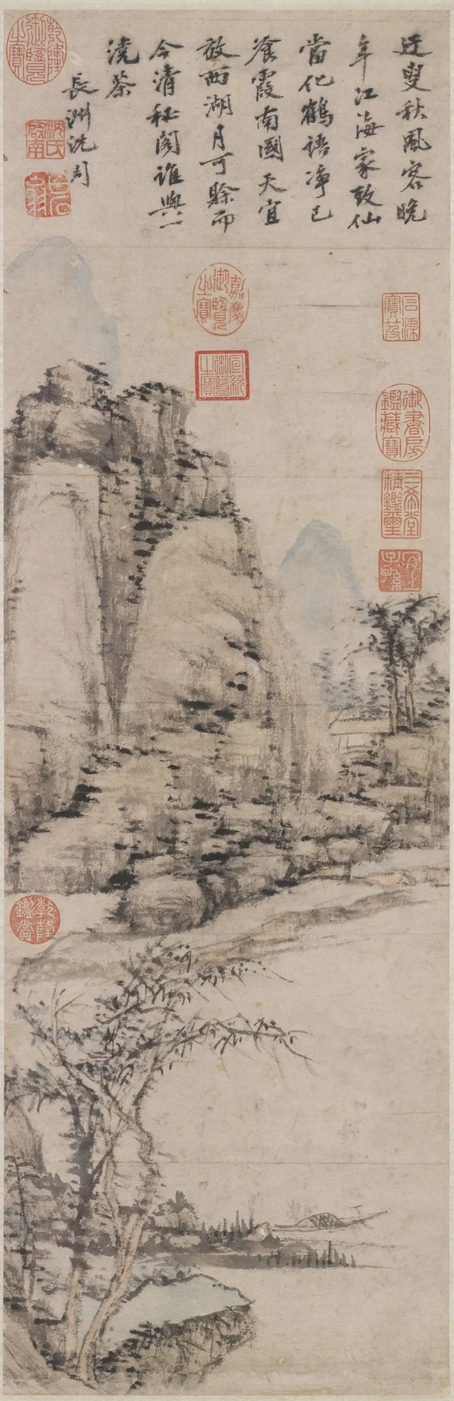 倣倪瓚筆意, 沈周