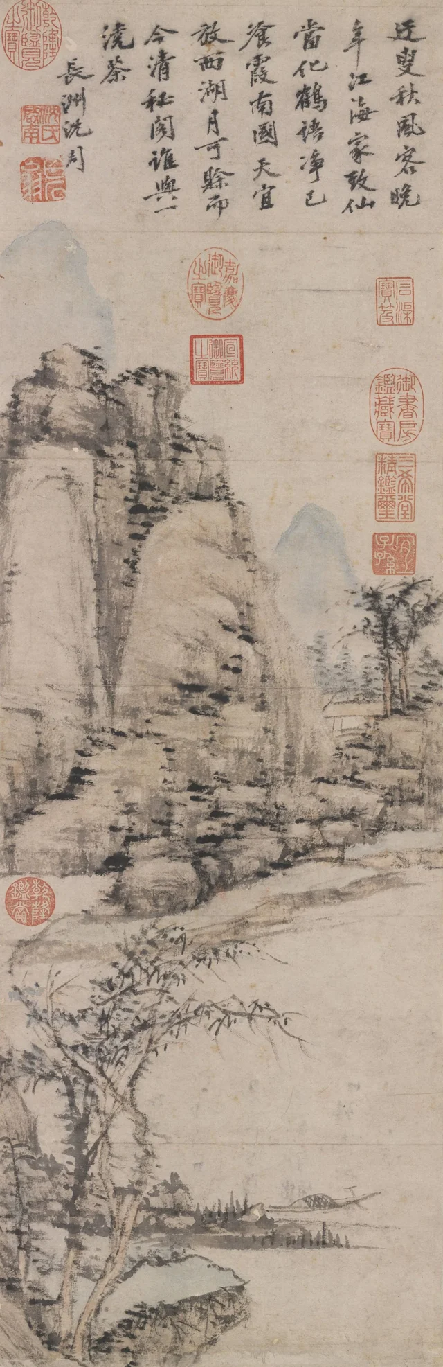 Paisaje al estilo de Ni Zan, Shen Zhou