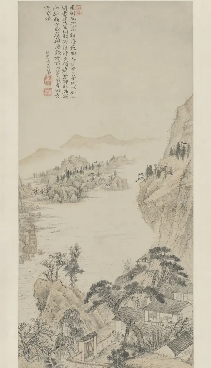 石涛对菊图轴, Shitao