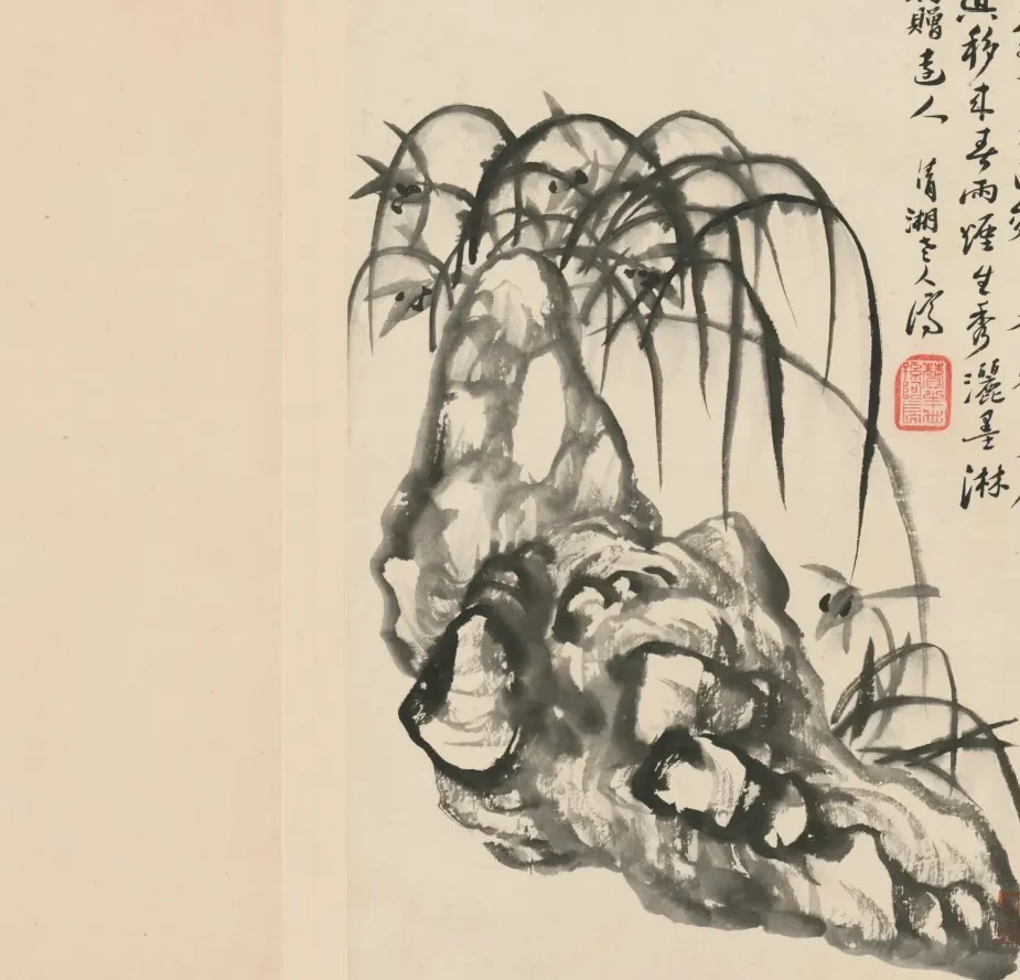 原济兰竹册－兰石, Shitao