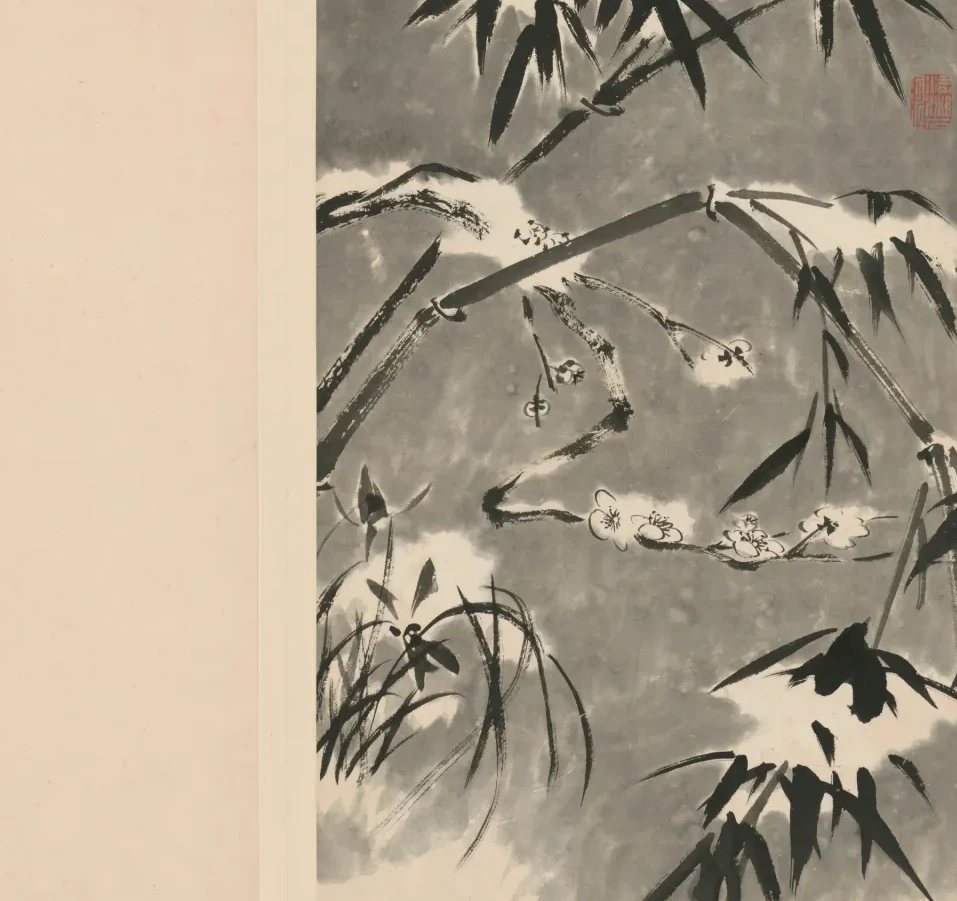 原济兰竹册－雪中梅竹, Shitao