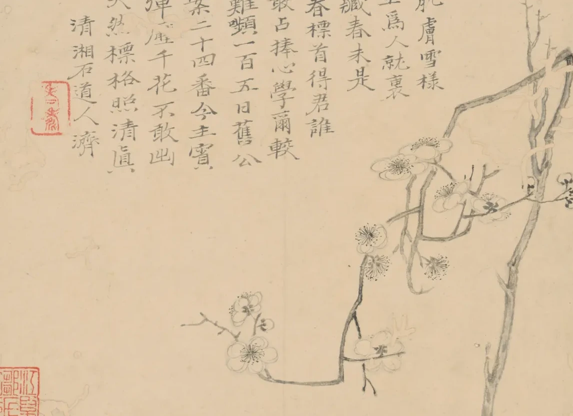 原济梅花册单页, Shitao