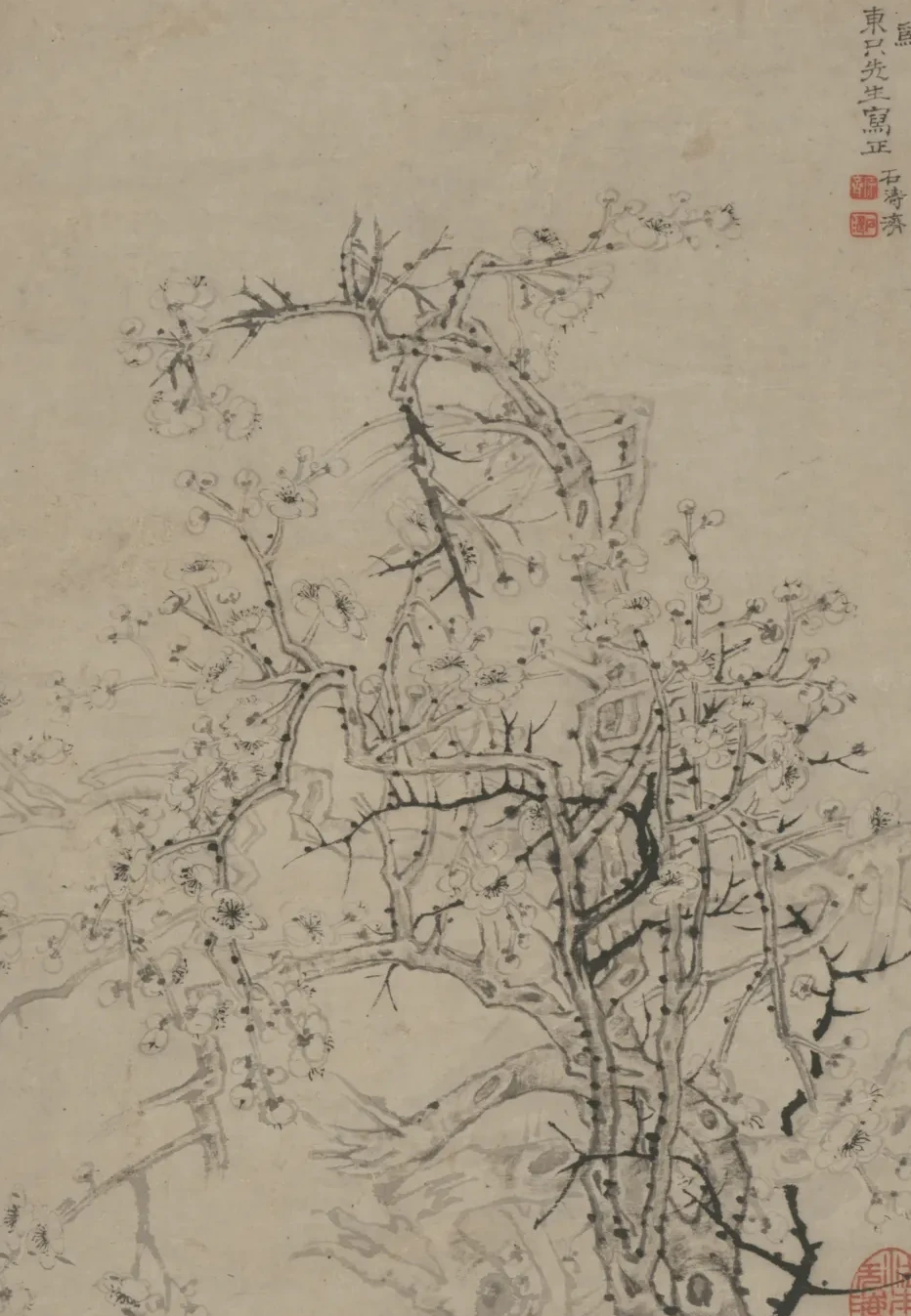 原济墨梅图轴, Shitao