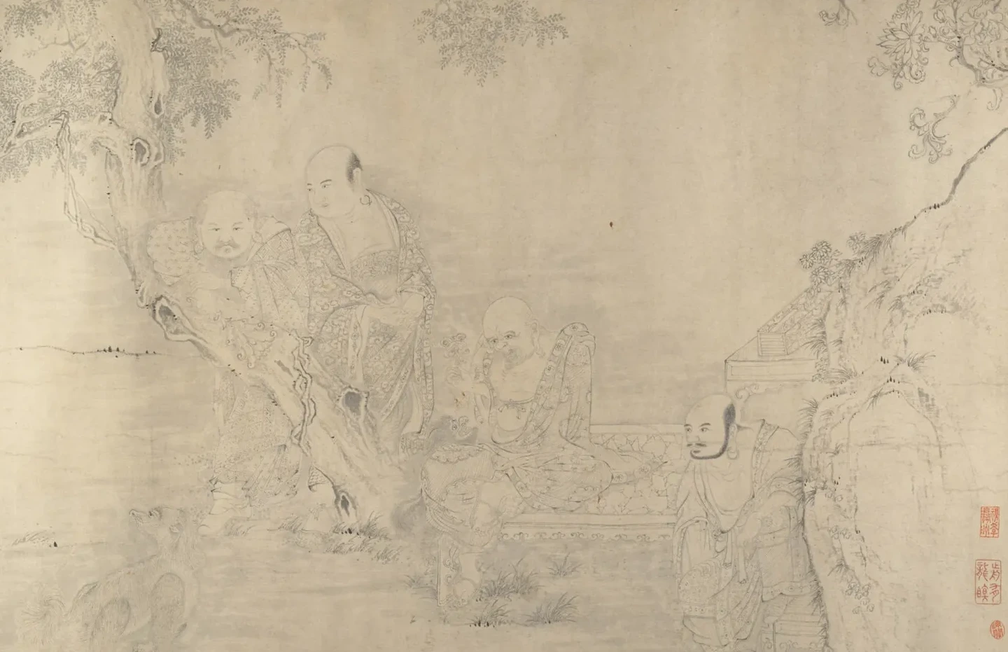 (Copy after) The Sixteen Luohans, Shitao