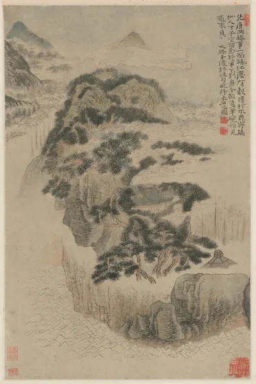 石涛采石图轴