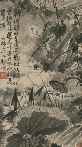 石涛墨荷图轴