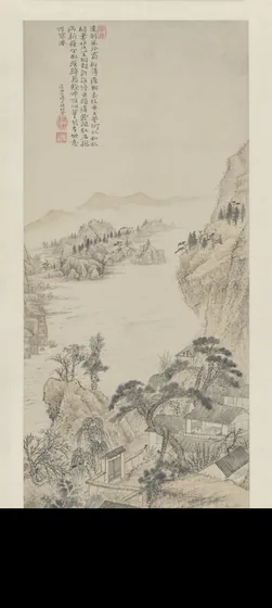 石涛对菊图轴