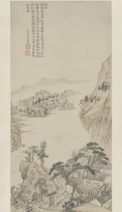 石涛对菊图轴