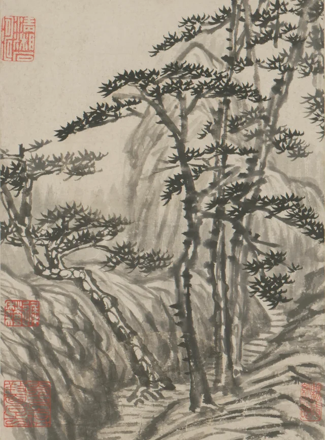 Álbum que ilustra poemas sobre el templo Longyou en Jinshan