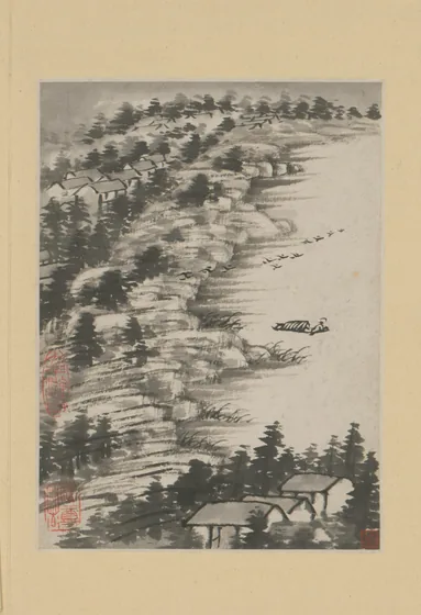 原济金山龙游寺诗意册