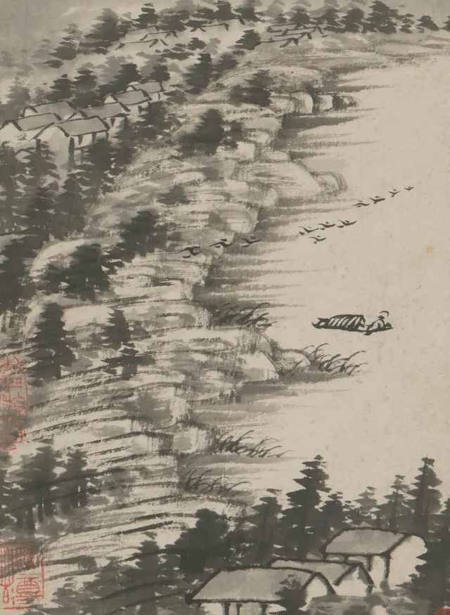 原济金山龙游寺诗意册
