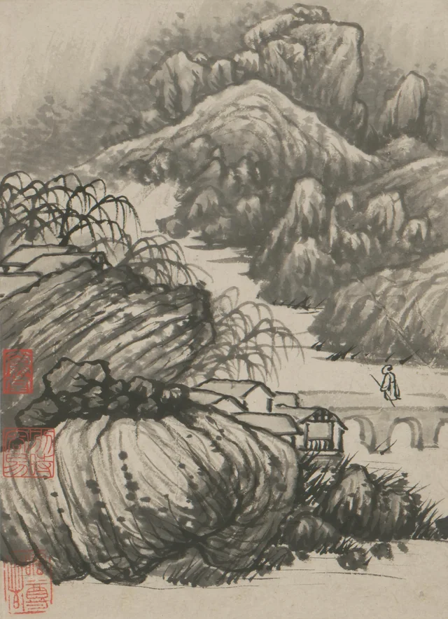 Álbum que ilustra poemas sobre el templo Longyou en Jinshan