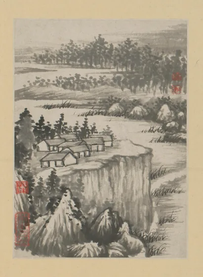 原济金山龙游寺诗意册