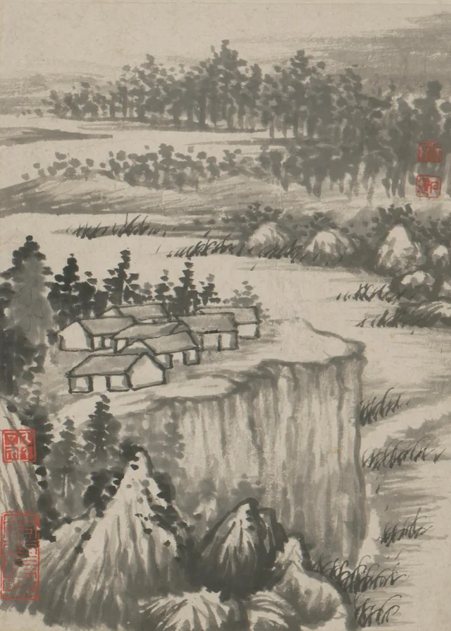 Álbum que ilustra poemas sobre el templo Longyou en Jinshan