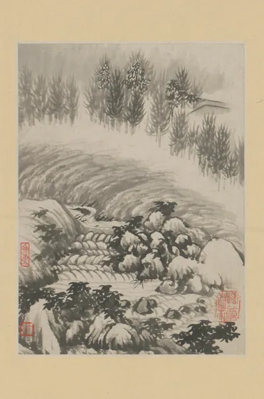 原济金山龙游寺诗意册