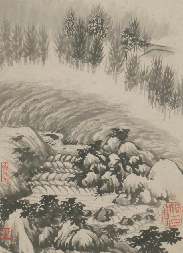 Álbum que ilustra poemas sobre el templo Longyou en Jinshan