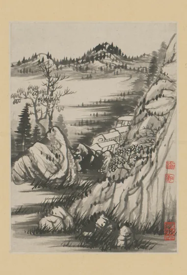 原济金山龙游寺诗意册
