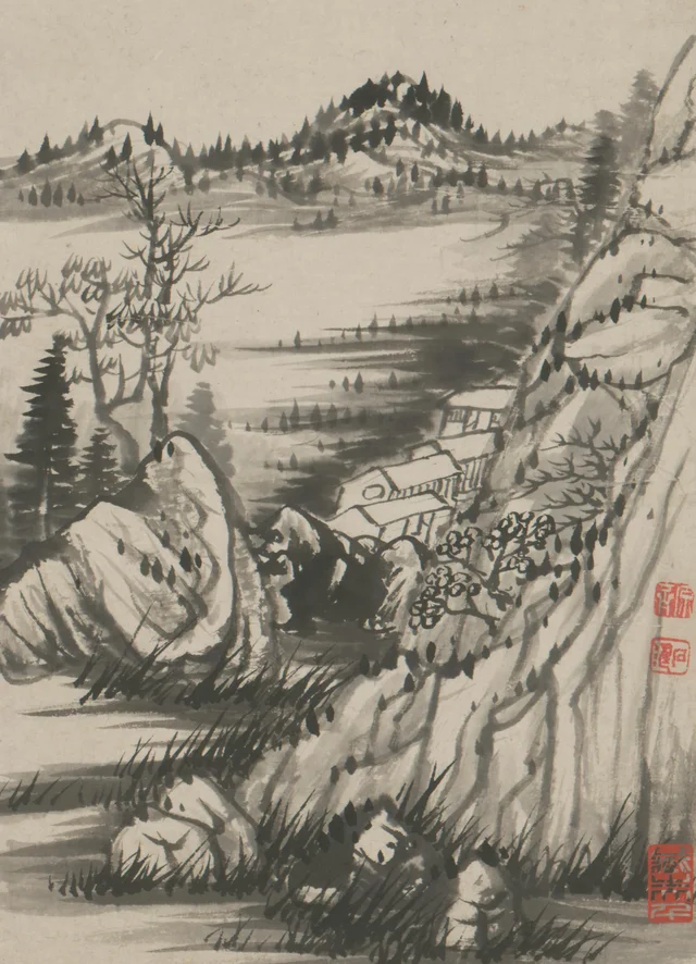 Álbum que ilustra poemas sobre el templo Longyou en Jinshan