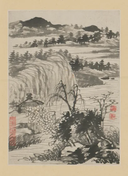 原济金山龙游寺诗意册
