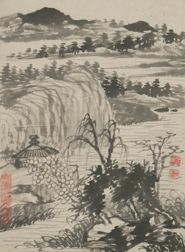 Álbum que ilustra poemas sobre el templo Longyou en Jinshan