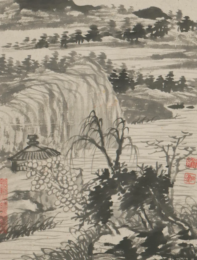原济金山龙游寺诗意册