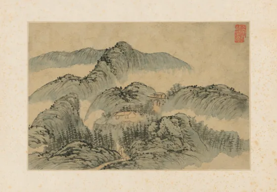 原济山水图页